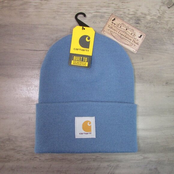 Carhartt Knit Cuffed Beanie Stocking Cap Hat Thundercloud A18 - Picture 1 of 3